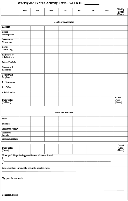 work search activity colorado